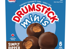 DRUMSTICK Minis Simply Dipped Chocolate Frozen Desert Cones, Multipack, 6 x 63 ml. 