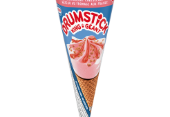 Drumstick strawberry ice cream cone