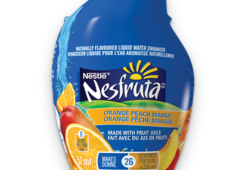NESFRUTA Orange Pêche Mangue, rehausseur d'eau liquide naturellement aromatisé, 52 ml donne 26 portions.