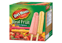 DEL MONTE Strawberry & Peach Frozen Yogourt Bars, 12 x 50 ml