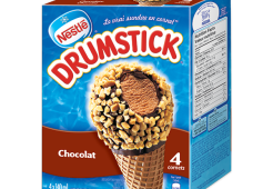DRUMSTICK Glace au chocolat, 4 cornets de 140 ml.