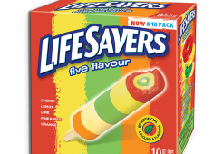 LIFESAVERS Pops, 10 x 65 ml. Cherry, Lemon, Lime, Orange and Pineapple- flavoured ice pop!