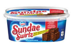 SUNDAE SWIRLS, Dessert glacé Chillin 'Chocolate Brownie, 875 ml.