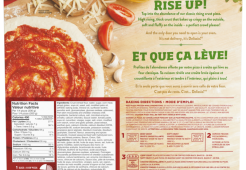 DELISSIO Pizza Burger Fromage à Croûte Levée Bacon, Ingrédients et Information Nutritionnelle.