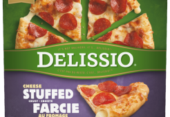 DELISSIO Pizza au pepperoni à croûte farcie, 660 grammes.