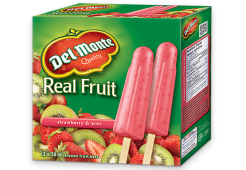 DEL MONTE Real Fruit Strawberry & Kiwi Frozen Fruit Bars, box of 12 x 50ml