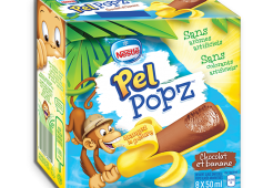 Pops glacés glacés au chocolat et à la banane PEELING 'POPZ, emballage multiple, 8 x 50 ml