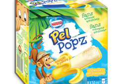 Pops glacés glacés à la banane et à la vanille PEELING 'POPZ, emballage multiple, 8 x 50 ml.