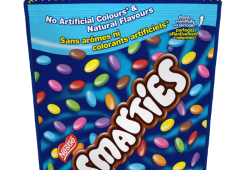 Chocolat au lait enrobé de bonbons SMARTIES, sachet refermable, 400 grammes.